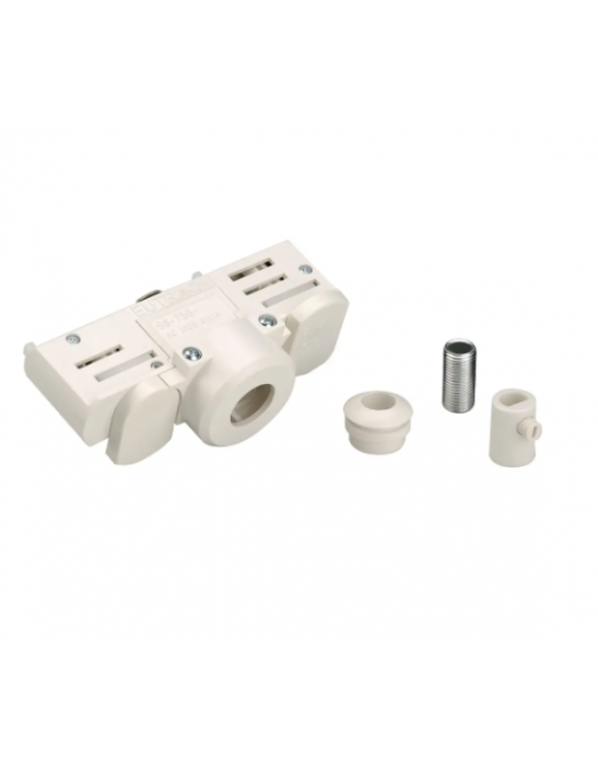 Adaptateur rail 3 allumages pour suspensions, intérieur, blanc