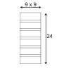 Gl 100 slot, applique rectangulaire, blanche, en plâtre, e14, max. 40w