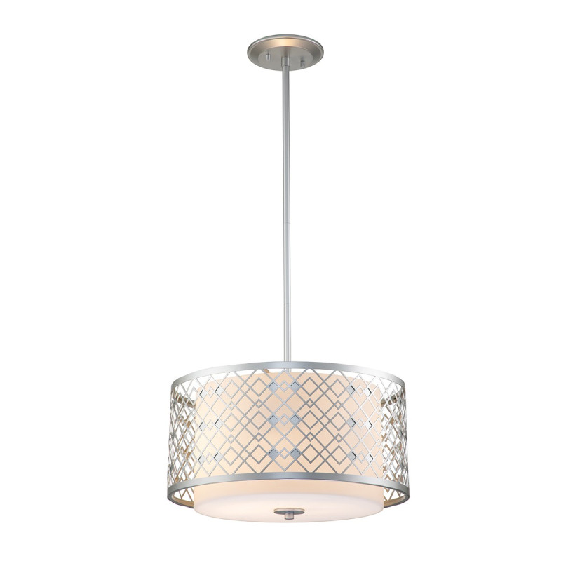 Ziggy Suspension Médium 2 Lumières - Lacqué Argenté