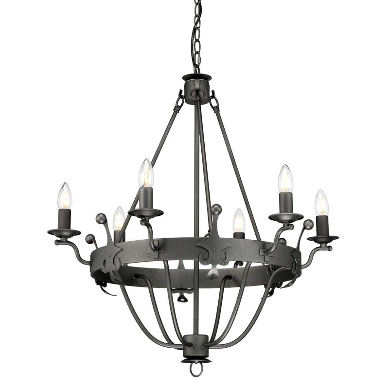Lustre Windsor 6 lumières - Graphite