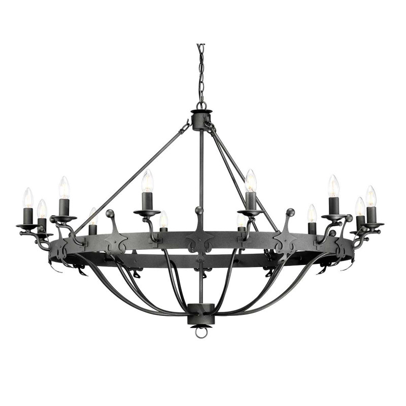 Lustre Windsor 12 lumières - Graphite