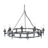 Lustre Saxon 8 lumières - Noir/Argent