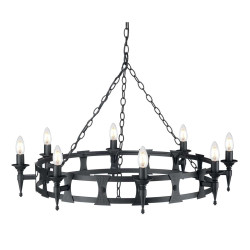 Lustre Saxon 8 lumières - Noir