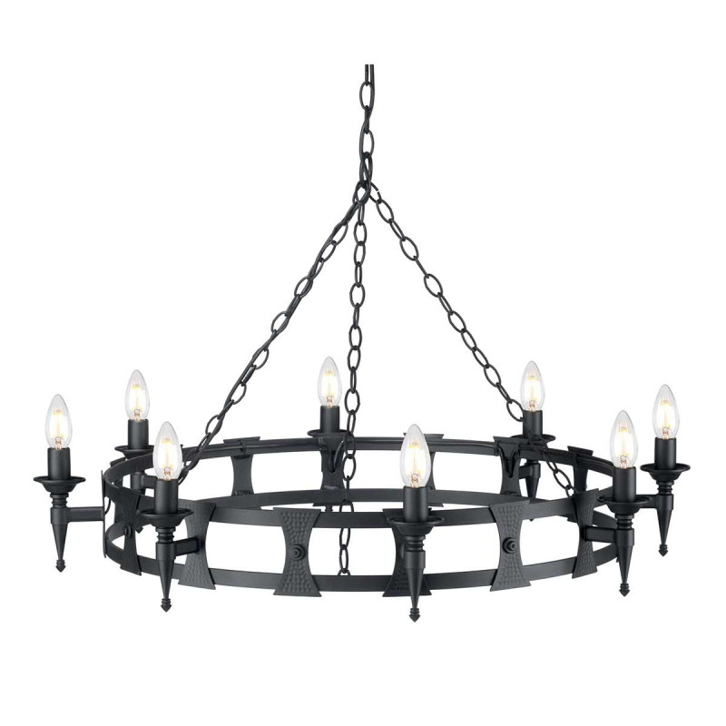Lustre Saxon 8 lumières - Noir