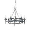 Lustre Saxon 5 lumières - Noir/Argent