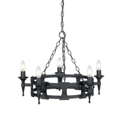 Lustre Saxon 5 lumières - Noir