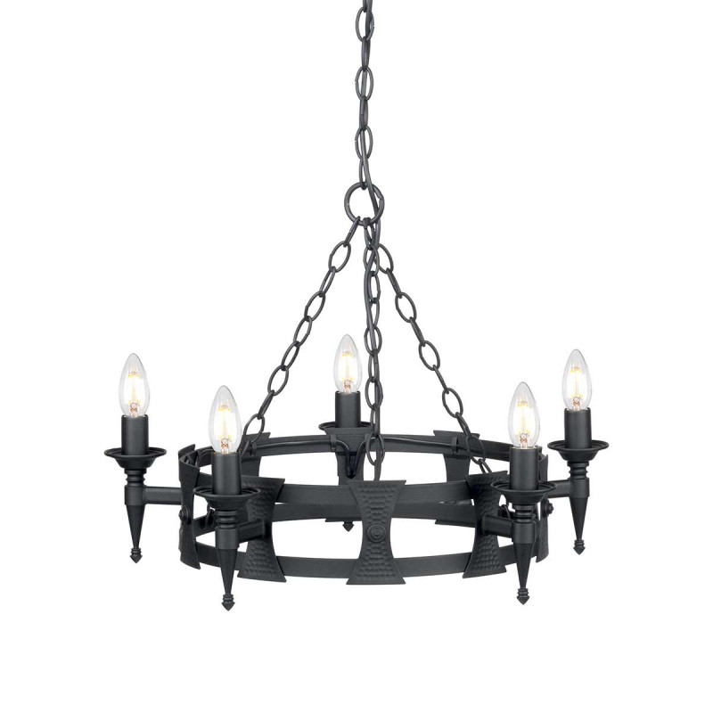 Lustre Saxon 5 lumières - Noir