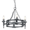 Lustre Saxon 3 lumières - Noir/Argent
