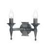 Applique murale Saxon 2 lumières - Noir/Argent