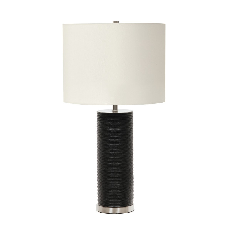 Ripple Lampe à poser 1 Lumière - Noir avec Abat-Jour Blanc