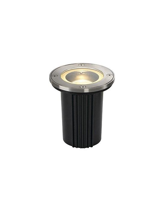 Spot encastrable extérieur inox 316, Dasar exact gu10, rond avec collerette et pot d'encastrement