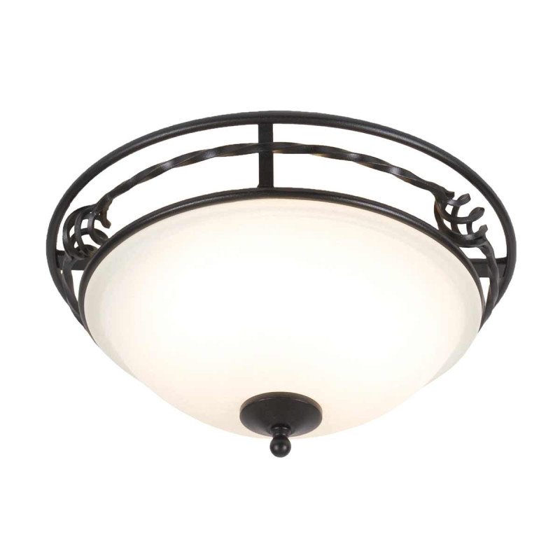 Plafonnier Pembroke style A 2 lumières - Noir