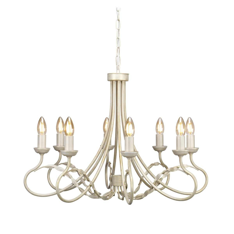 Lustre Olivia 8 lumières - Ivoire/Or
