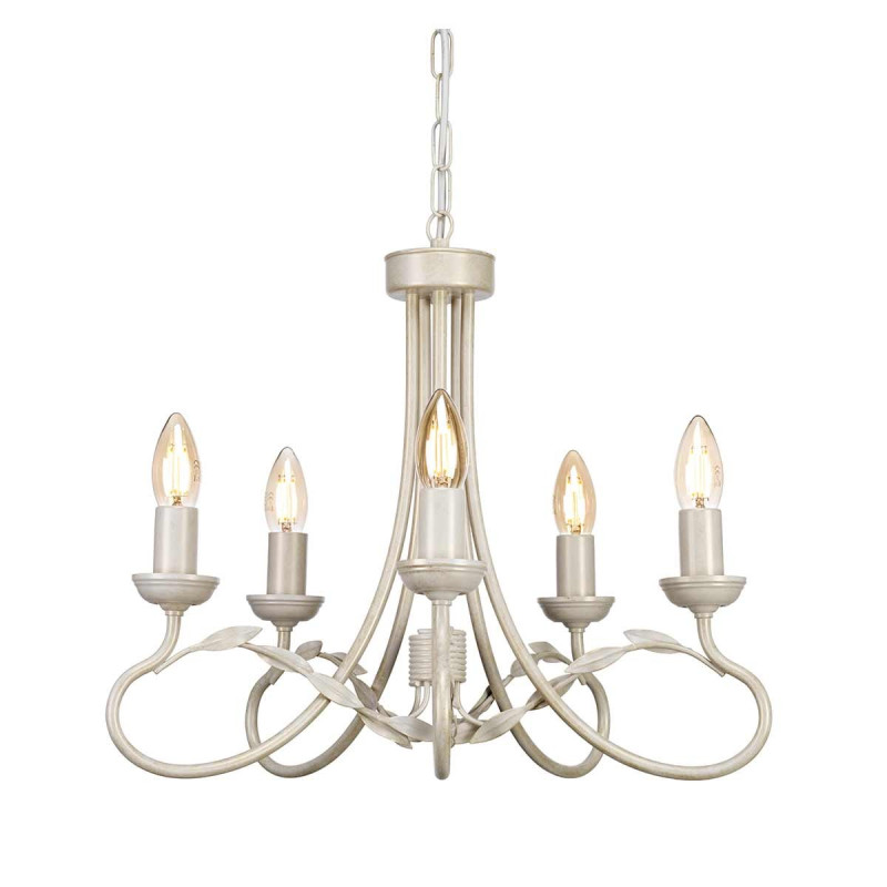 Lustre Olivia 5 lumières - Ivoire/Or