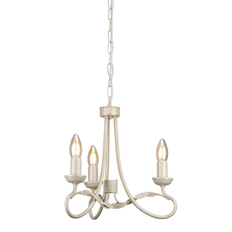 Lustre Olivia 3 lumières - Ivoire/Or