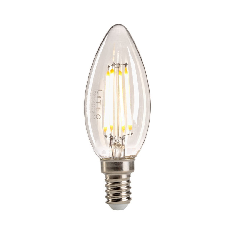 Ampoule bougie E14 Litec - Transparent