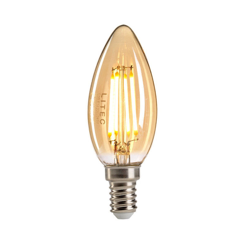 Ampoule bougie E14 Litec - Ambre
