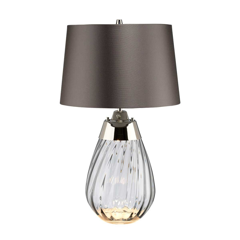 Petite lampe de table fumée Lena 2 lumières