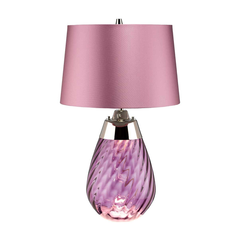 Petite lampe de table prune Lena 2 lumières