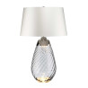 Grande lampe de table fumée Lena avec abat-jour blanc cassé 2 lumières