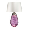 Grande lampe de table prune Lena avec abat-jour blanc cassé 2 lumières