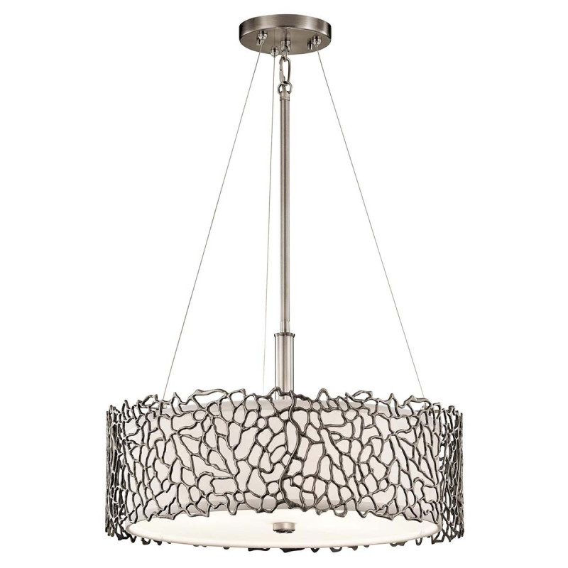 Suspension duo Silver Coral 3 lumières