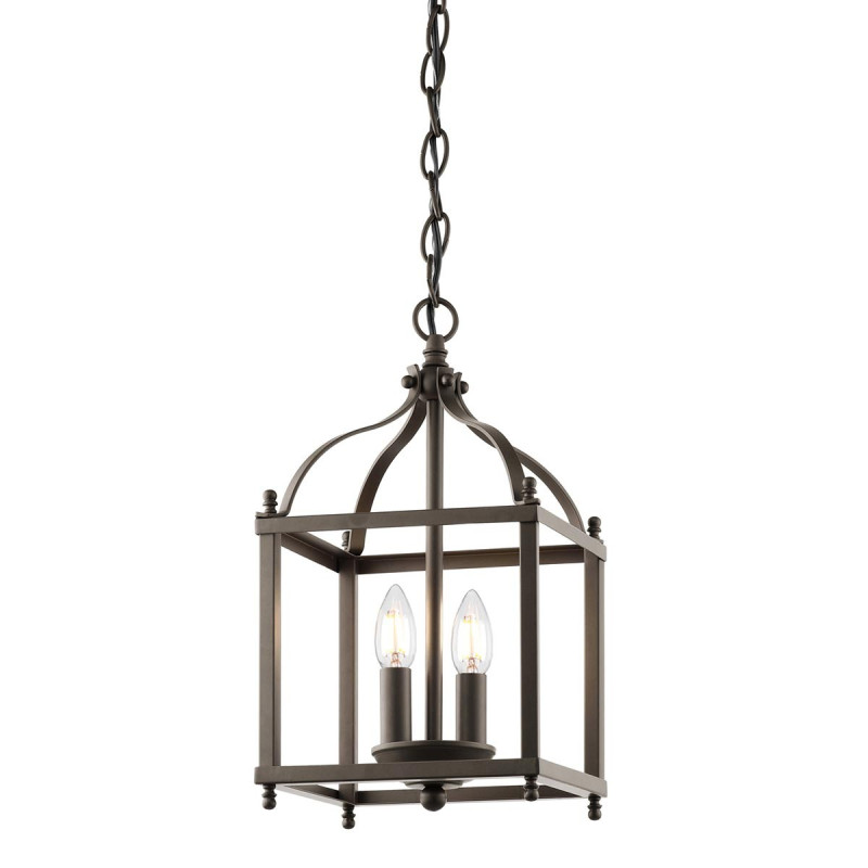 Petite suspension Larkin 2 lumières - Bronze antique