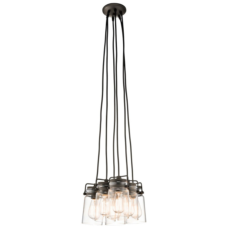 Suspension Brinley 6 lumières - Bronze antique
