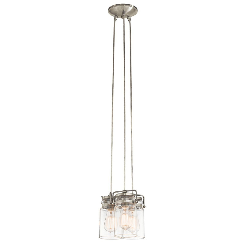 Suspension Brinley 3 lumières - Nickel brossé