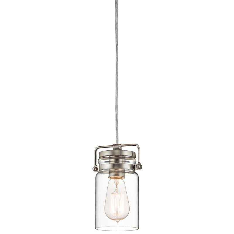 Mini-suspension Brinley 1 lumière - Nickel brossé