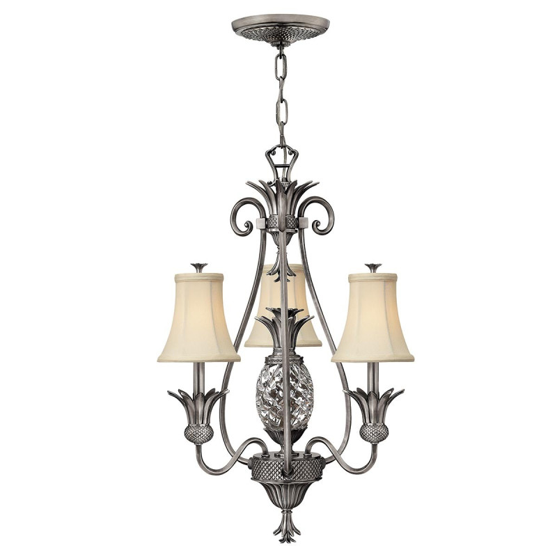 Lustre Plantation 3 lumières - Nickel antique poli