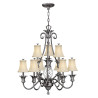 Lustre Plantation 10 lumières - Nickel antique poli
