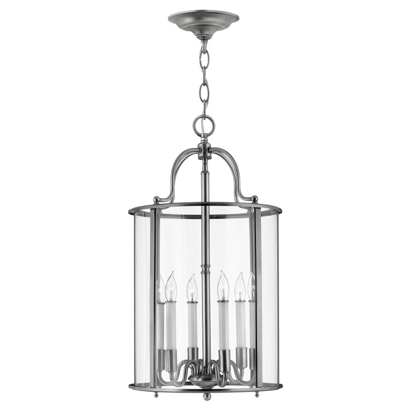 Grand luminaire suspendu Gentry 6 lumières - Etain