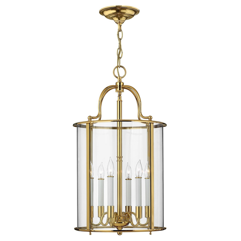 Grand luminaire suspendu Gentry 6 lumières - Laiton poli
