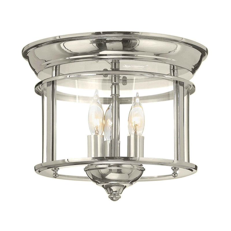 Plafonnier encastré Gentry 3 lumières - Nickel poli