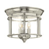 Plafonnier encastré Gentry 3 lumières - Nickel poli
