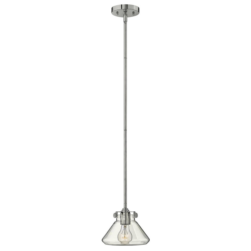 Suspension en verre transparent Congress 1 lumière - Chrome