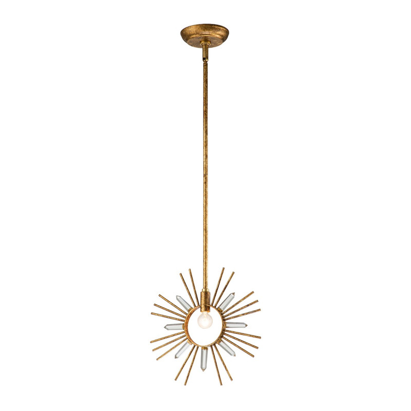 Sun King Suspension 1 Lumière - Feuille d'Or