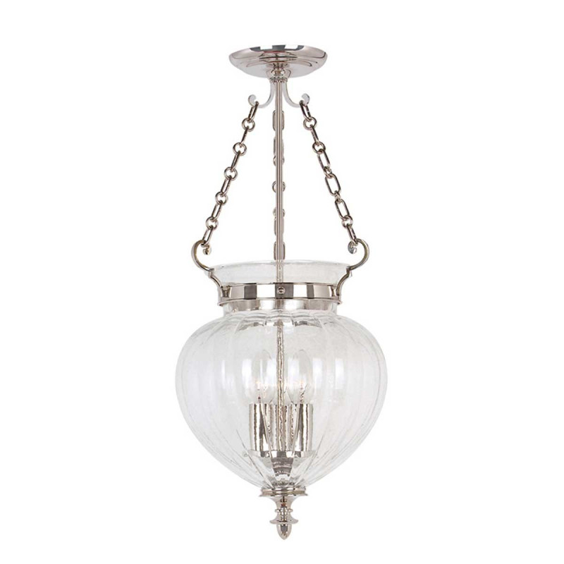 Suspension moyenne Finsbury Park 3 lumières - Nickel poli