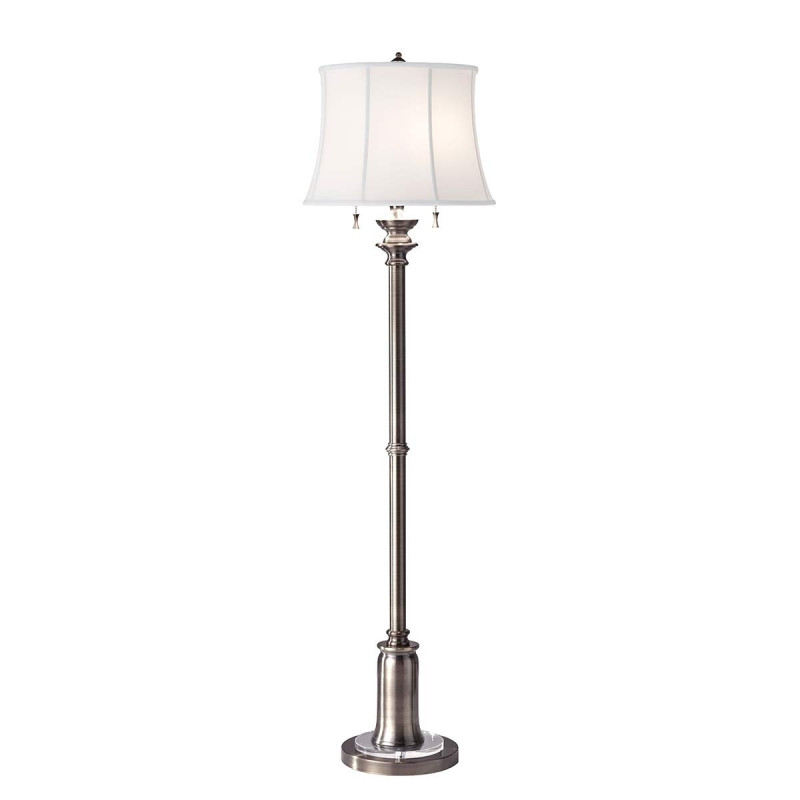 Lampadaire Stateroom 2 lumières - Nickel antique