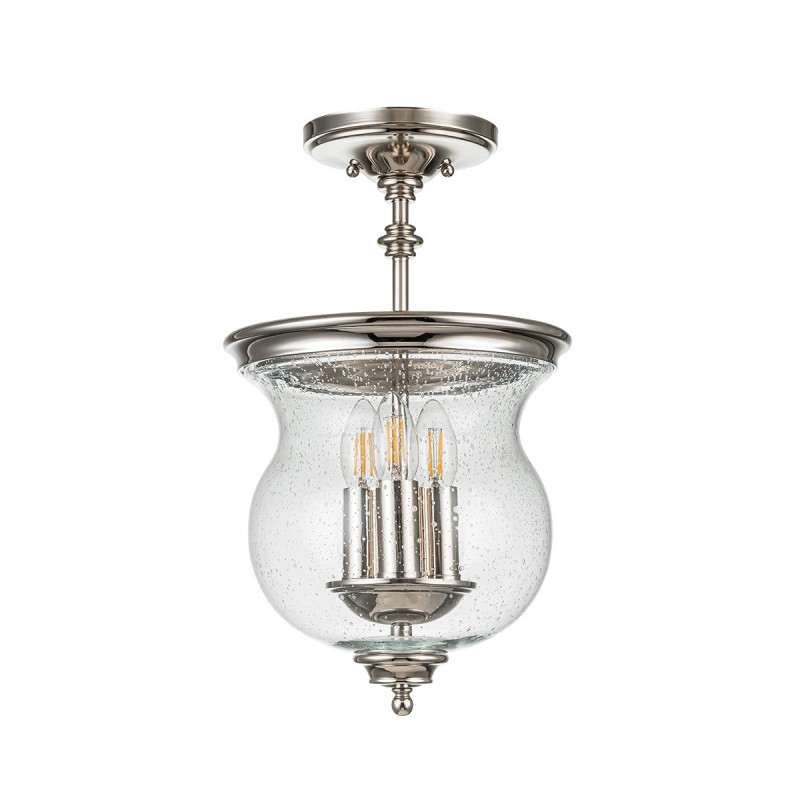 Feiss Pickering Lane Semi-Plafonnier 3 Lumières - Nickel Poli