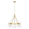 Lustre Joan 5 lumières - Blanc mat et laiton bruni