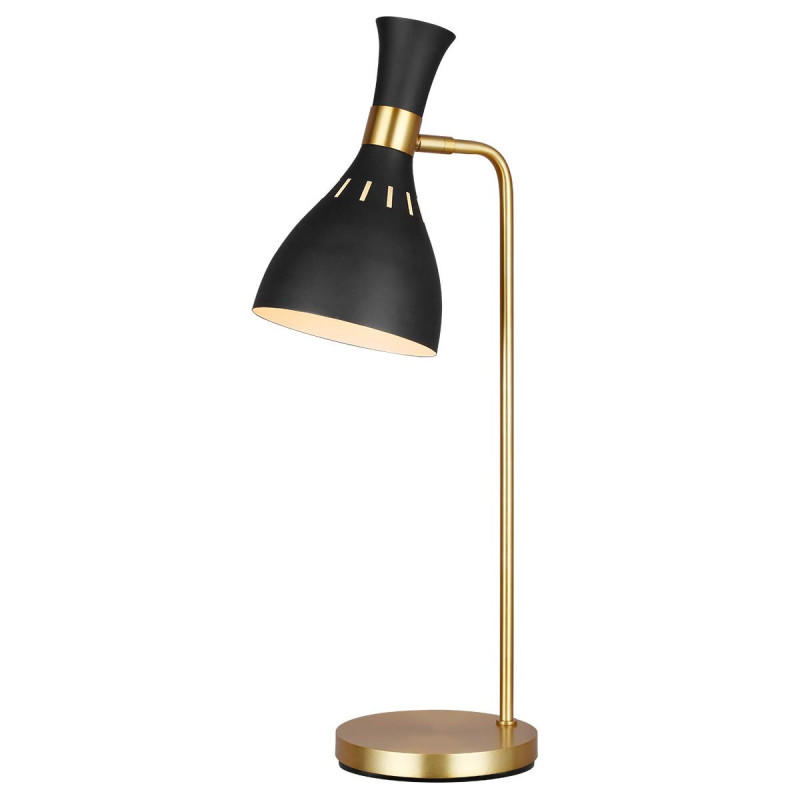 Lampe de table Joan 1 lumière - Noir minuit et laiton bruni