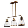 Lustre droit suspendu laiton vieilli Hobson 3 lumières