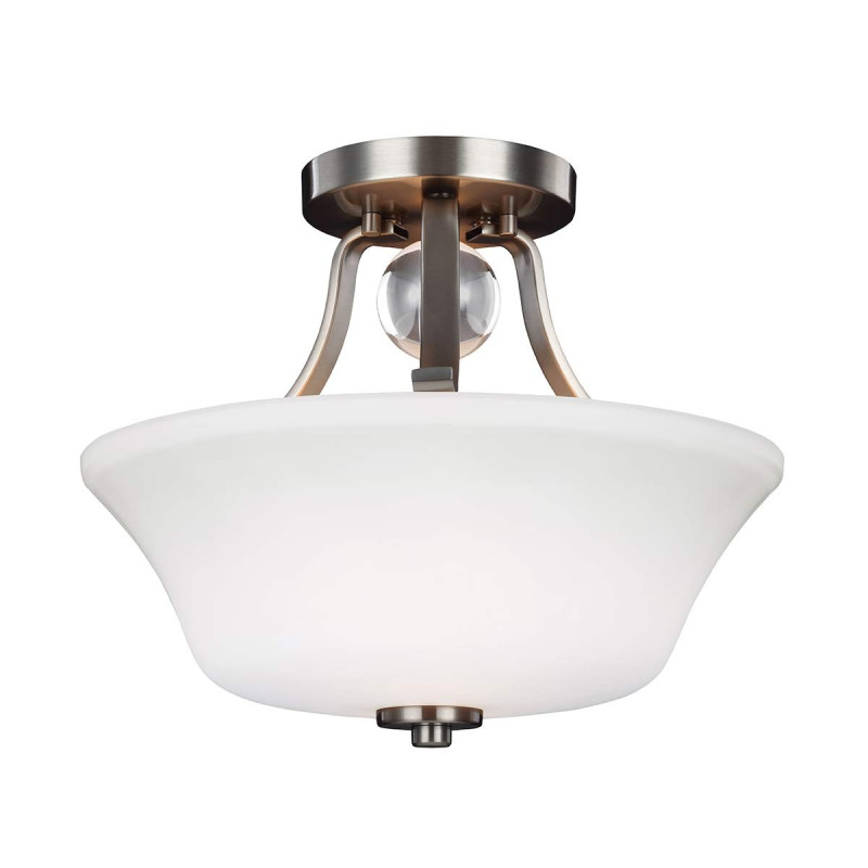 Semi-plafonnier Evington 2 lumières - Nickel satiné