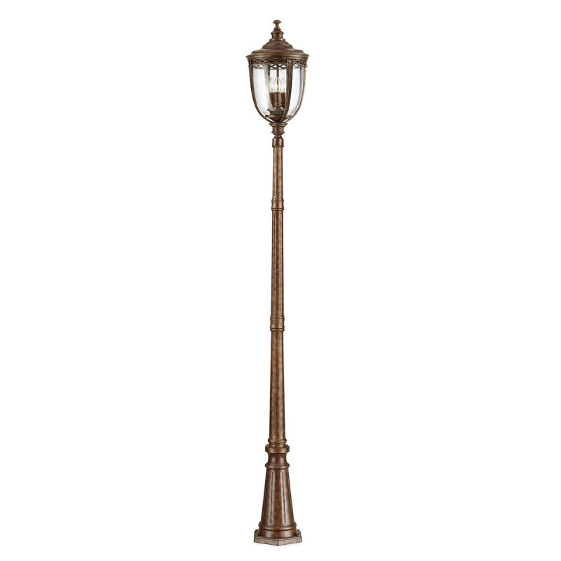 Poteau grande taille English 3 lumières - Bronze anglais