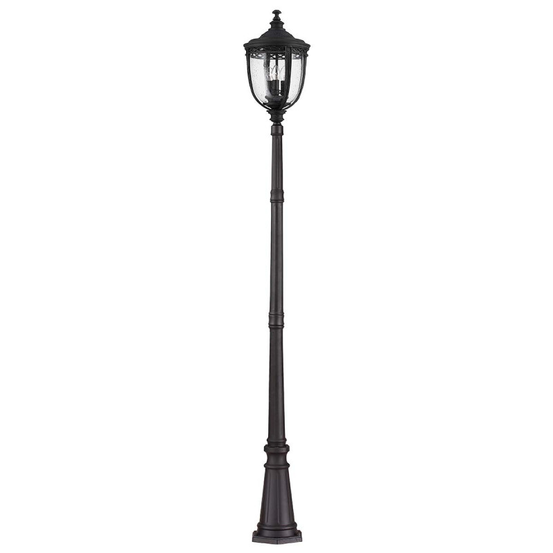Poteau grande taille English 3 lumières - Noir