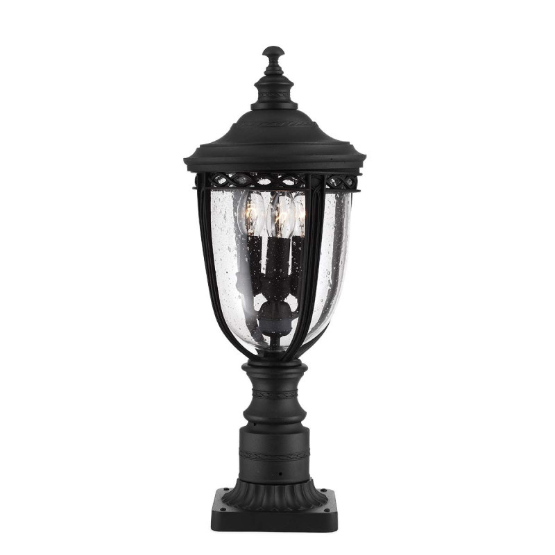 Potelet moyen English 3 lumières - Noir