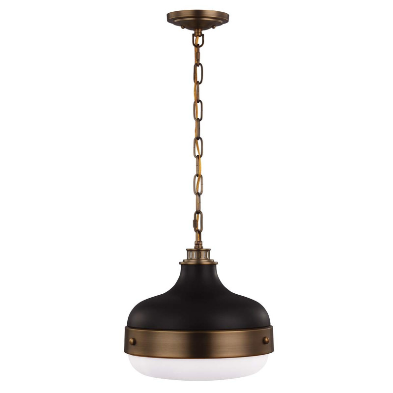 Suspension Cadence 2 lumières - Laiton antique foncé/Noir mat