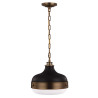 Suspension Cadence 2 lumières - Laiton antique foncé/Noir mat